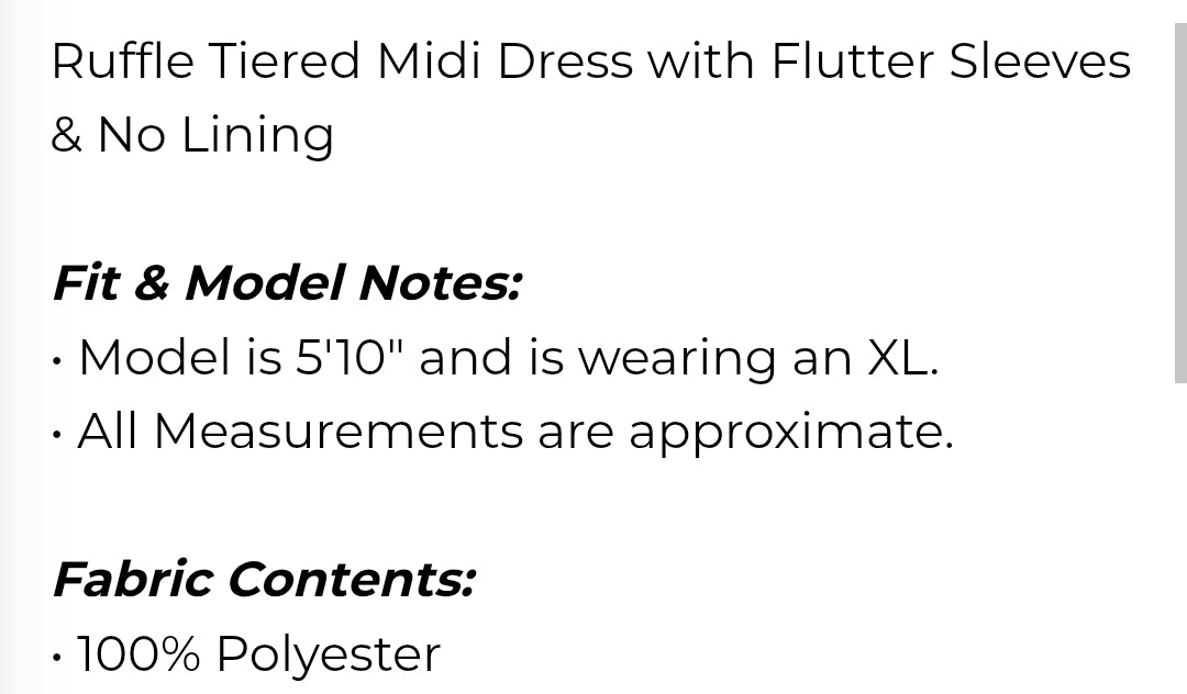 Ruffle Tiered midi dress