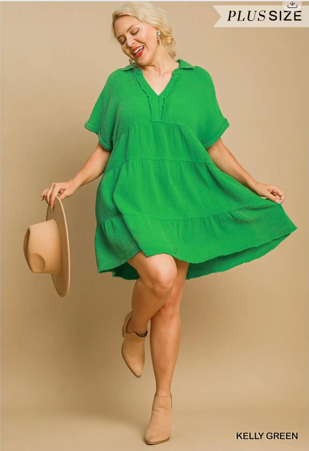 Mineral wash Tiered babydoll dress