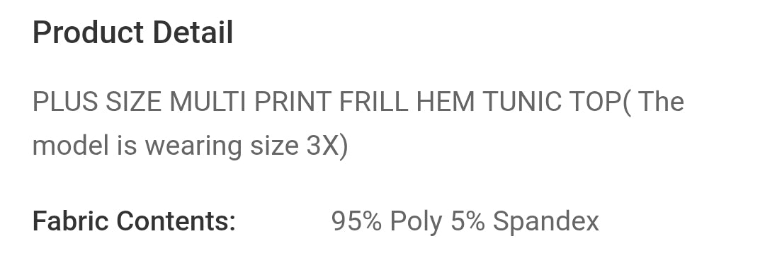 Plus size multi print hem tunic top
