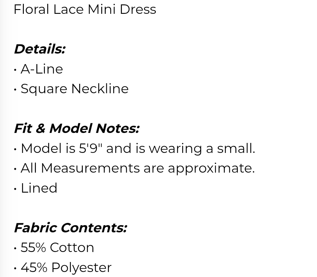 Floral lace mini dress