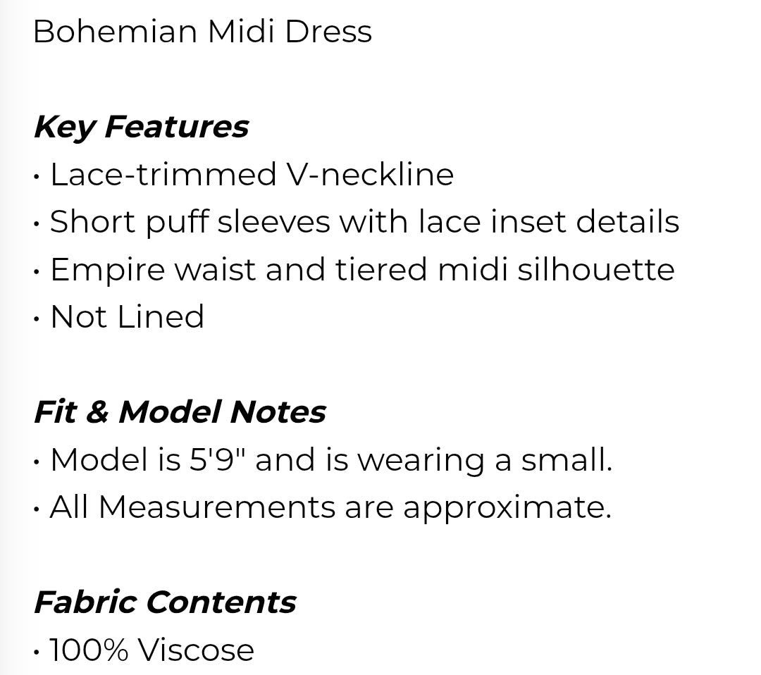 Bohemian midi dress