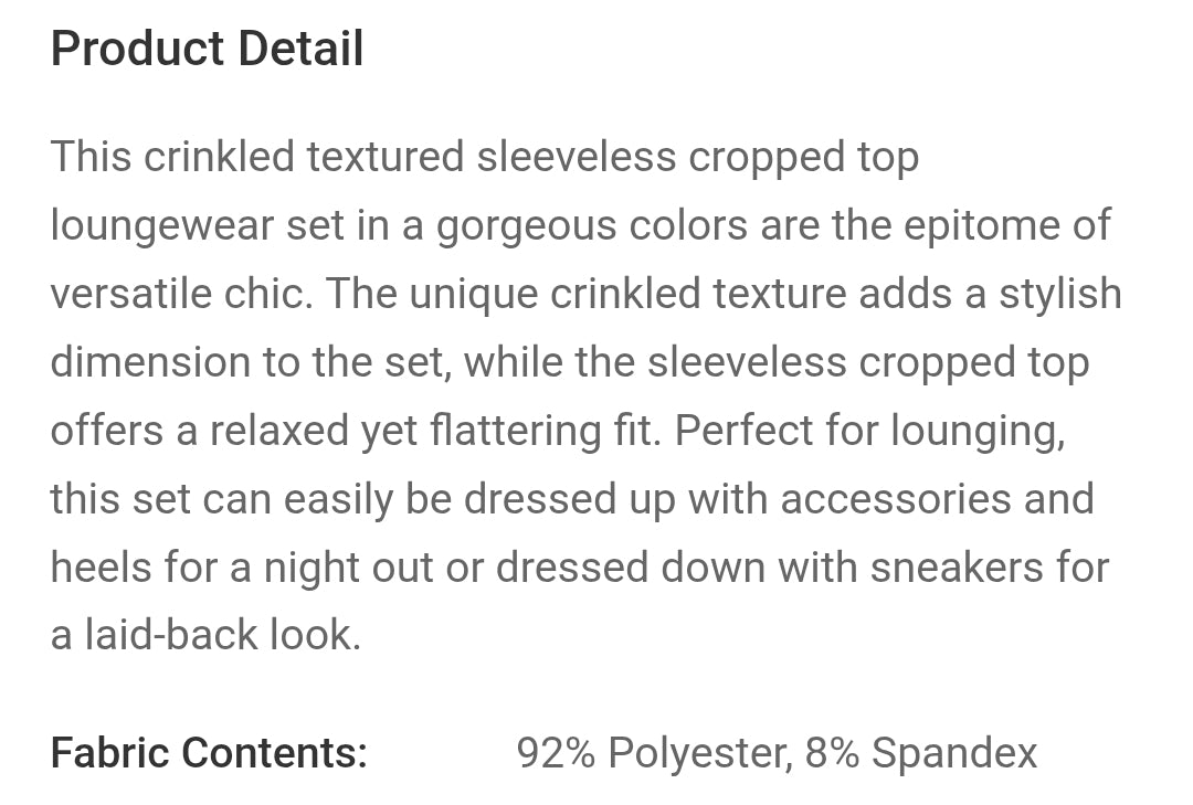Loungewear pant set