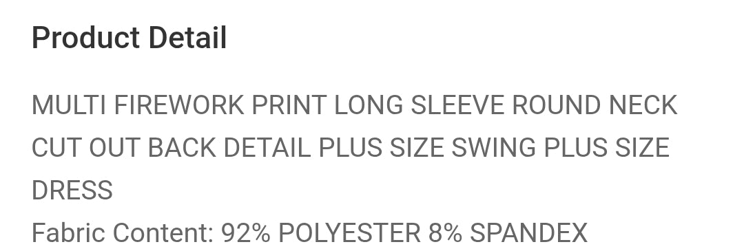 Multi print long sleeve plus size dress