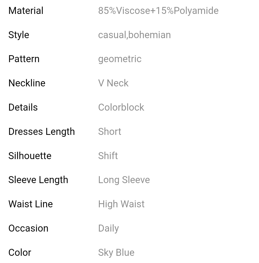 Sky blue plus size boho print dress