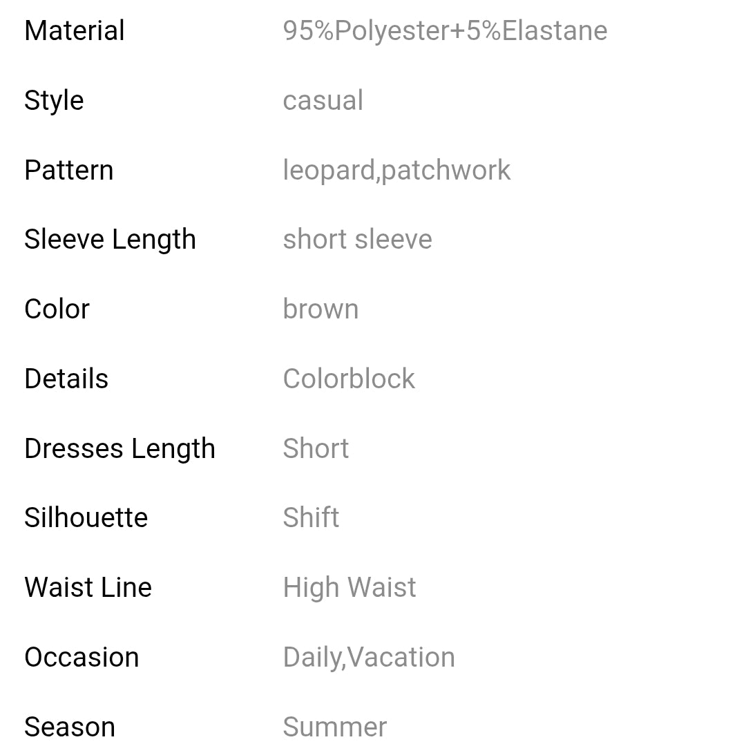 Brown loose leopard t shirt dress mini dress with pockets