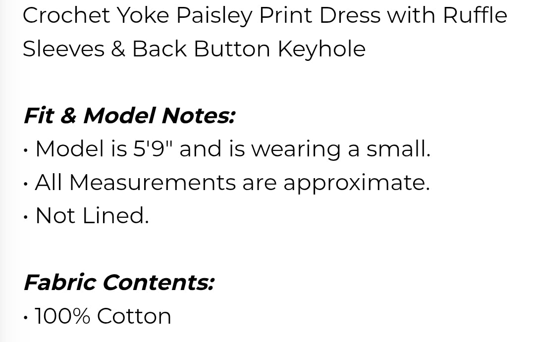 Crochet yoke print dress