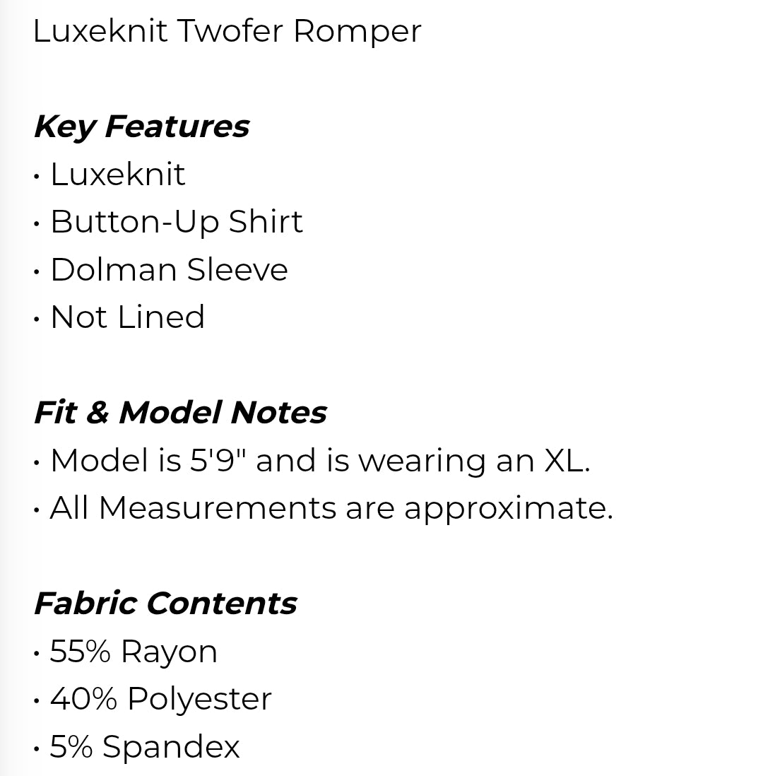 Luxeknit romper