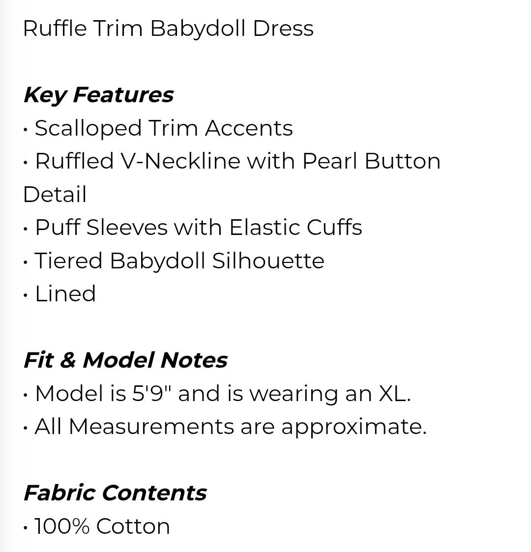 Ruffle trim babydoll dress