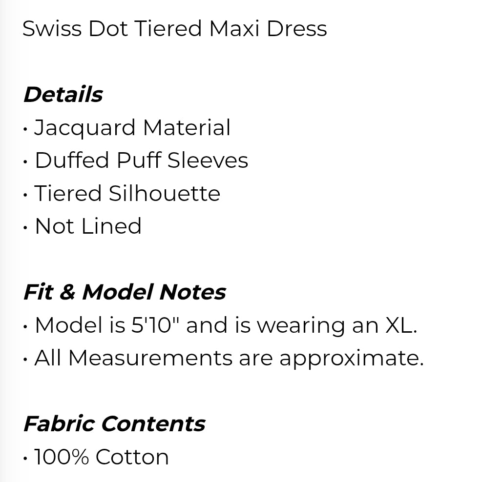 Swiss dot Tiered maxi dress