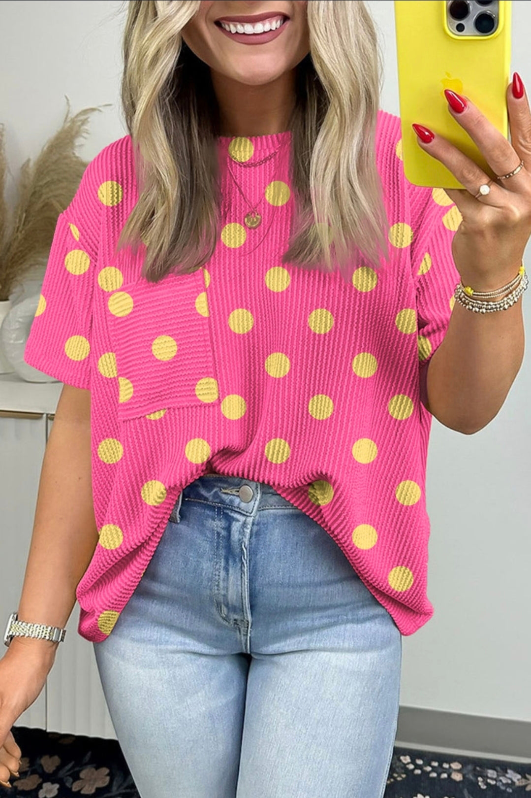 Oversized polka dots top