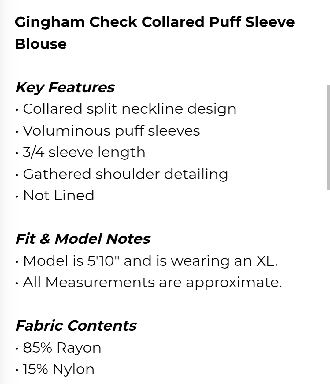 Gingham blouse