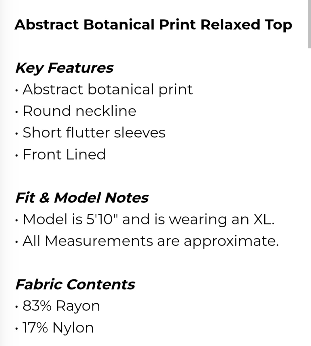 Abstract botanical print top