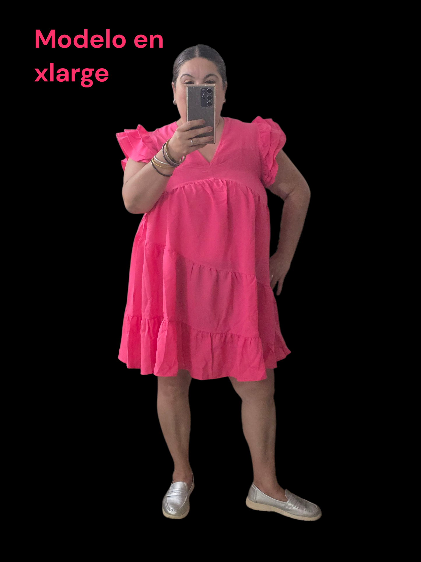 Texture fabric v neck dress with asymmetrical tiers