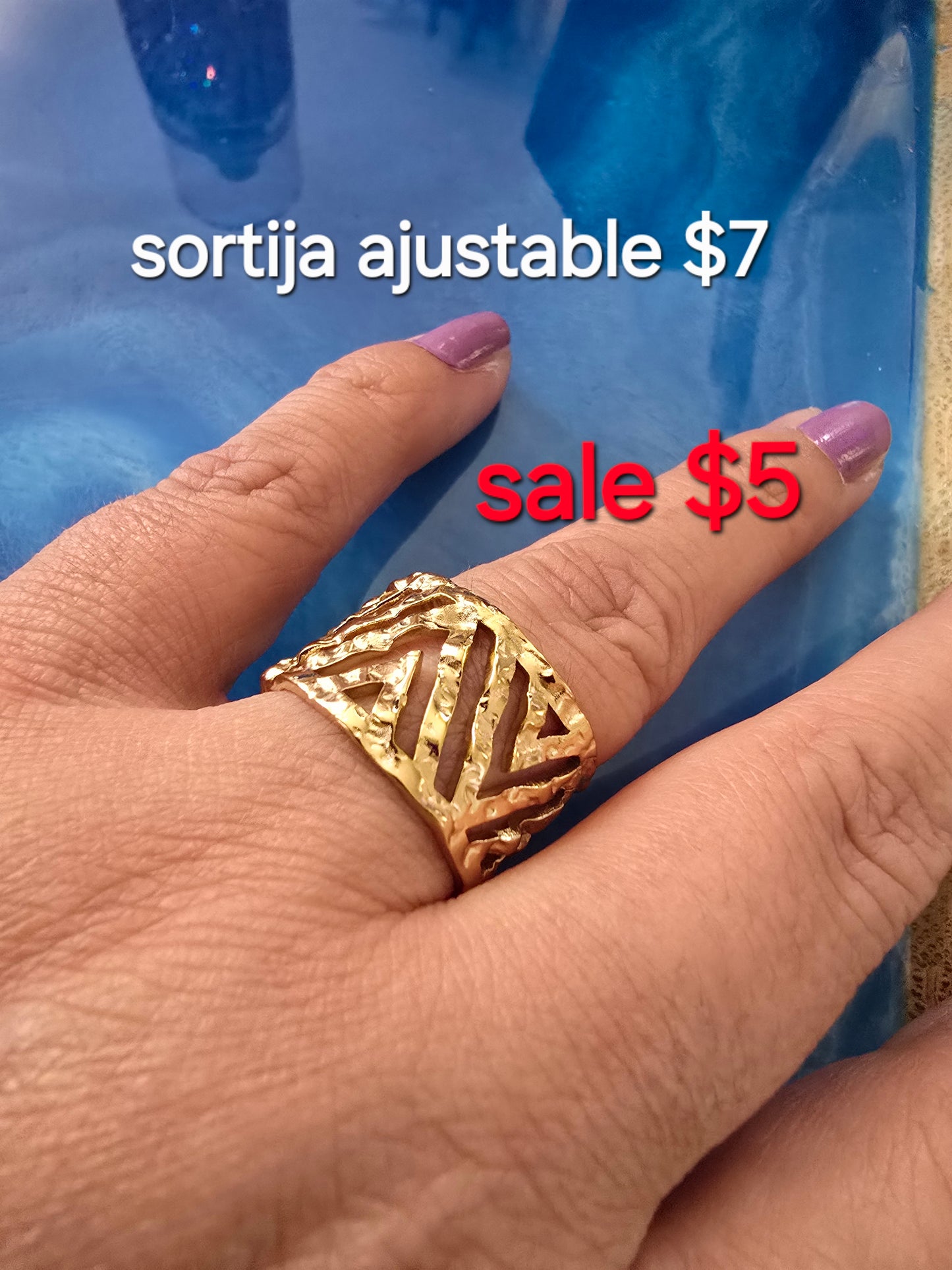 Gold adjustable ring