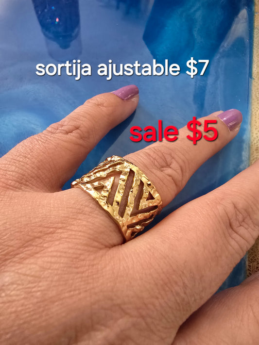 Gold adjustable ring