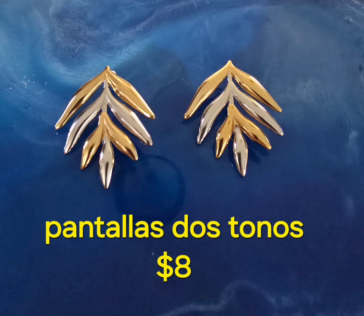Leaves two tone earrings