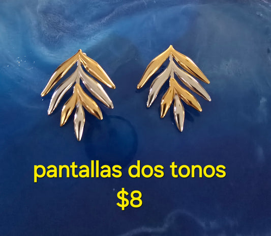Leaves two tone earrings