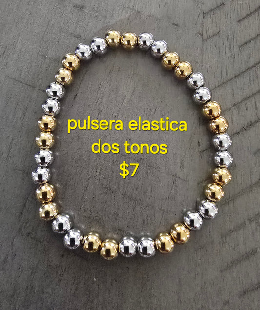 Elastic two tone bracelet