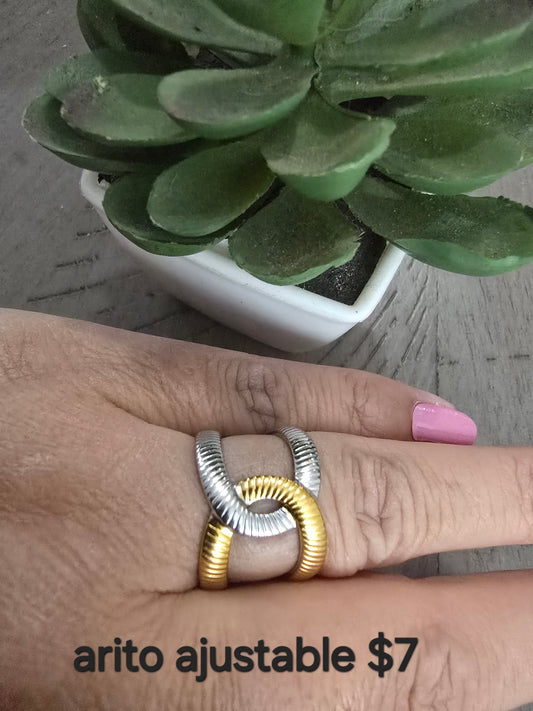 Two tone adjustable ring