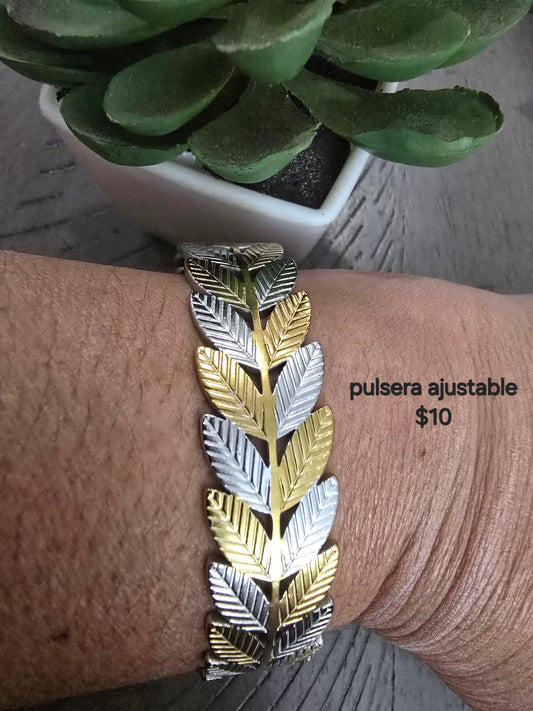 Adjustable bracelet two tone