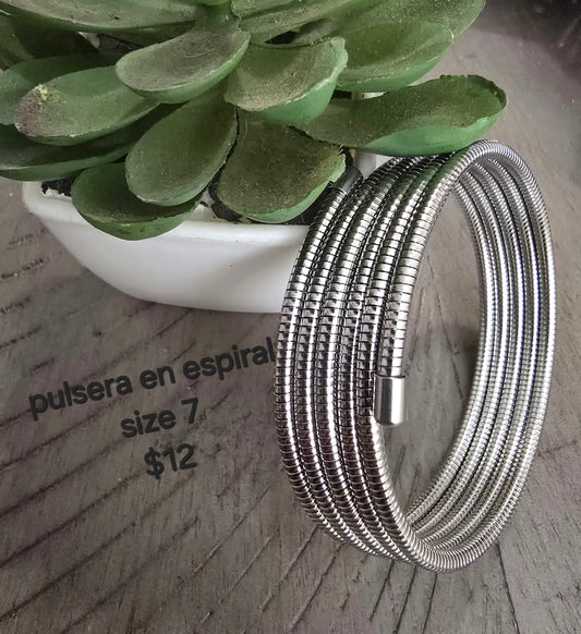 Silver spiral bracelet