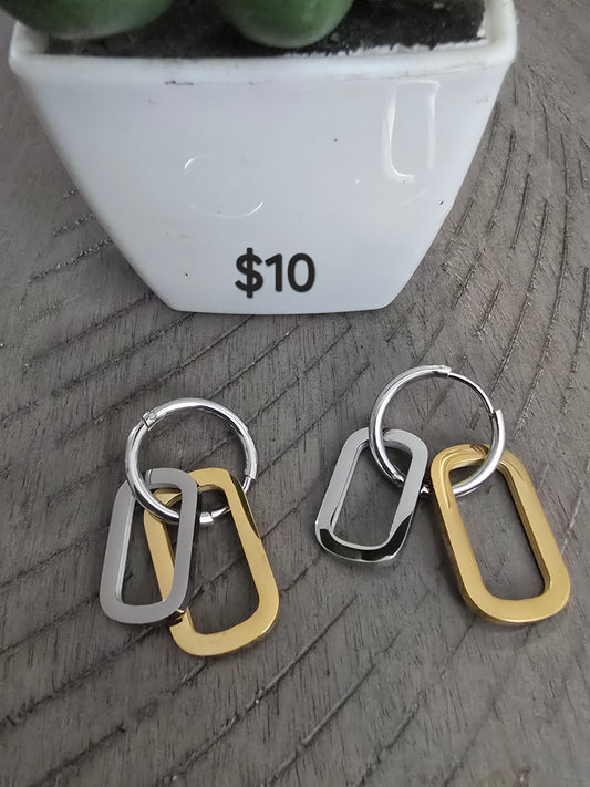 Two tone earrings