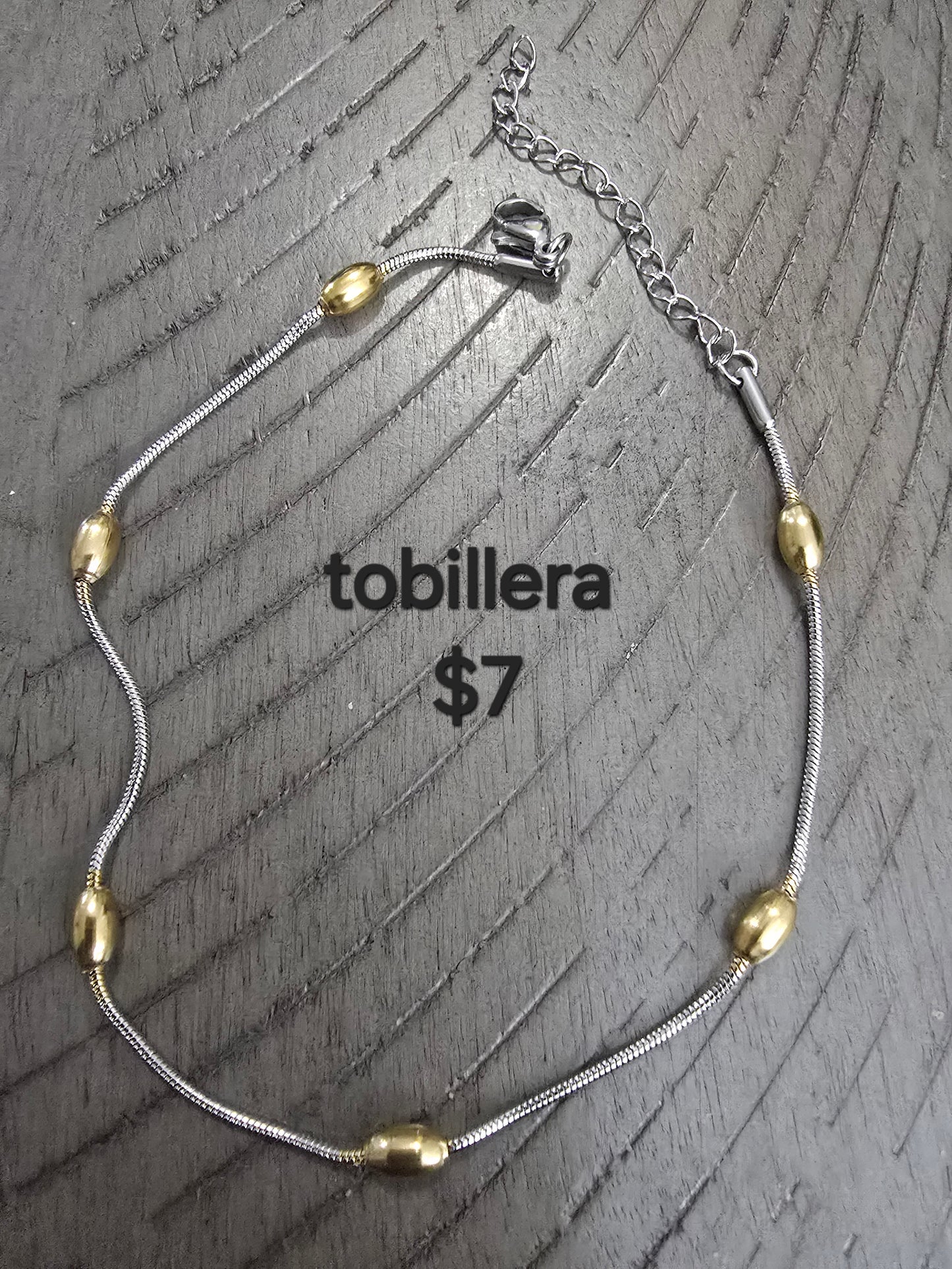 Ankle two tone bracelet