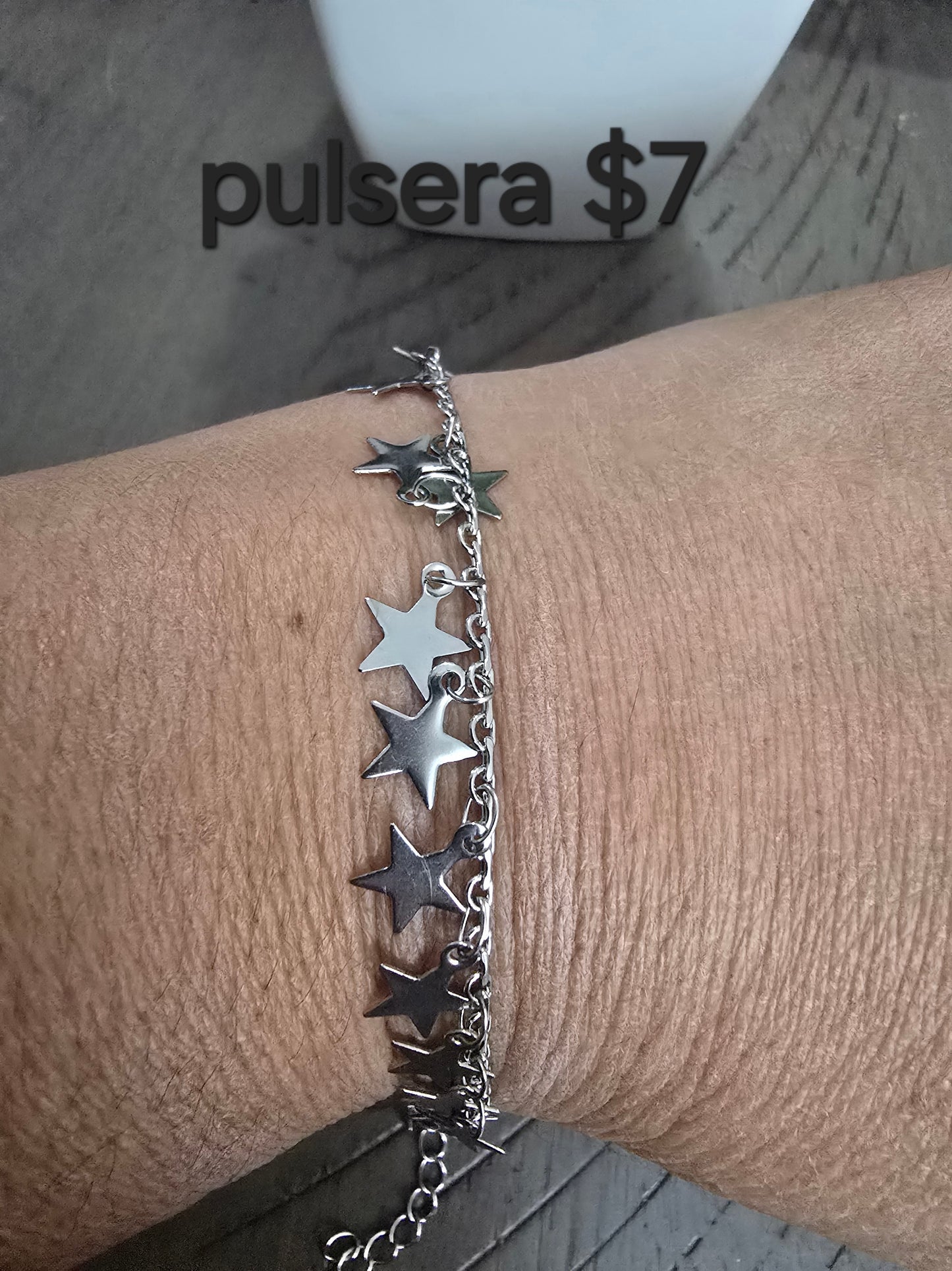 Silver stars bracelet