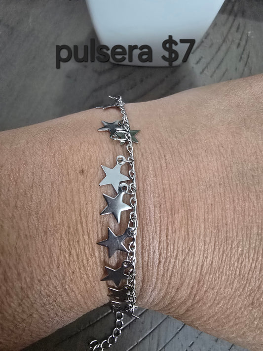 Silver stars bracelet