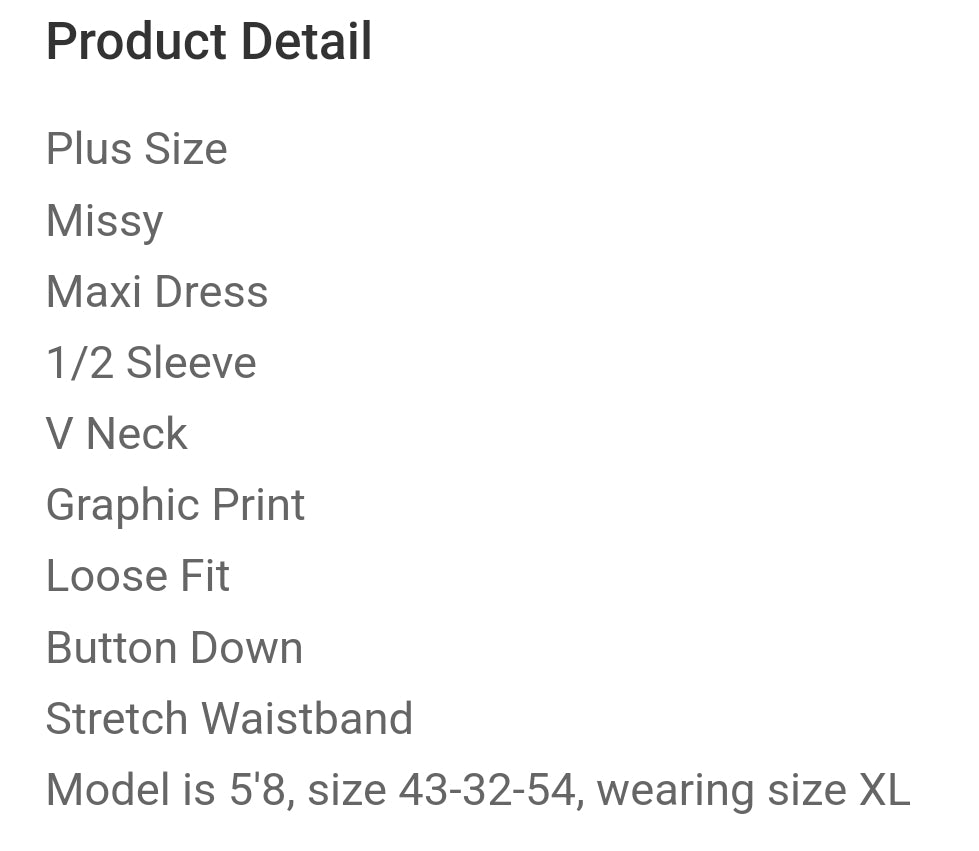 Maxi dress plus size