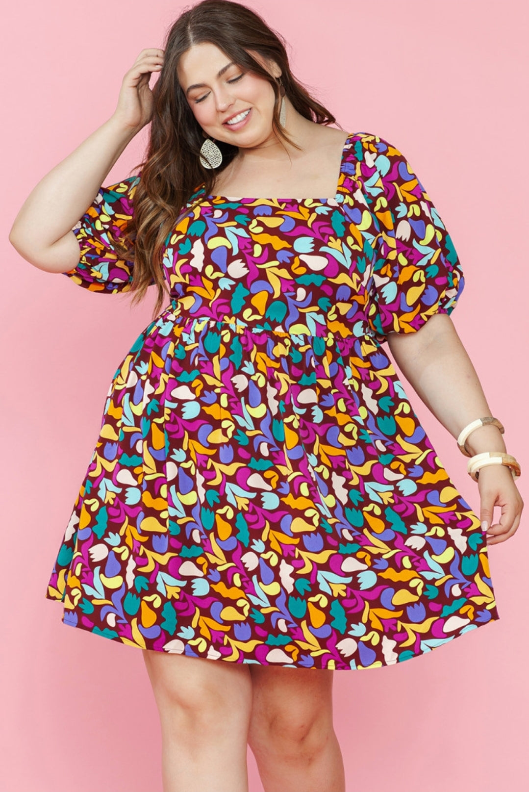 Multicolor plus dress