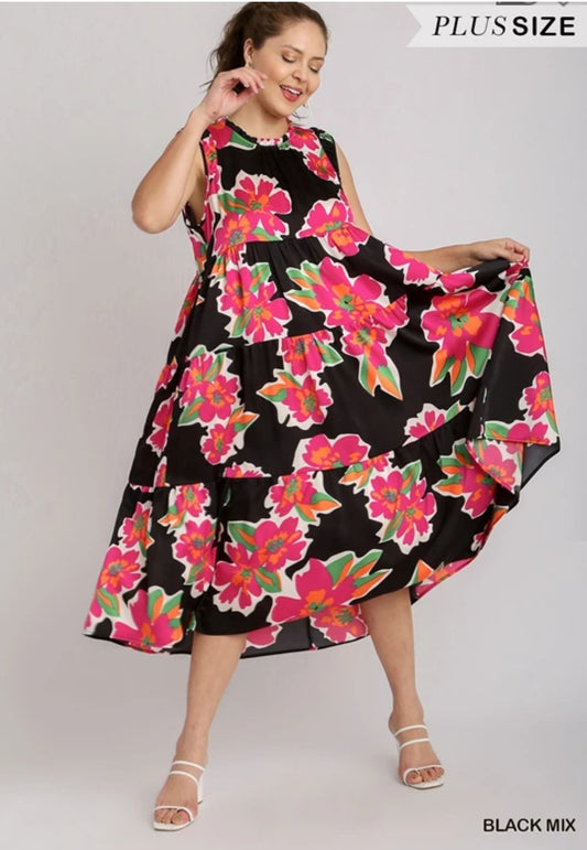 Maxi floral print dress