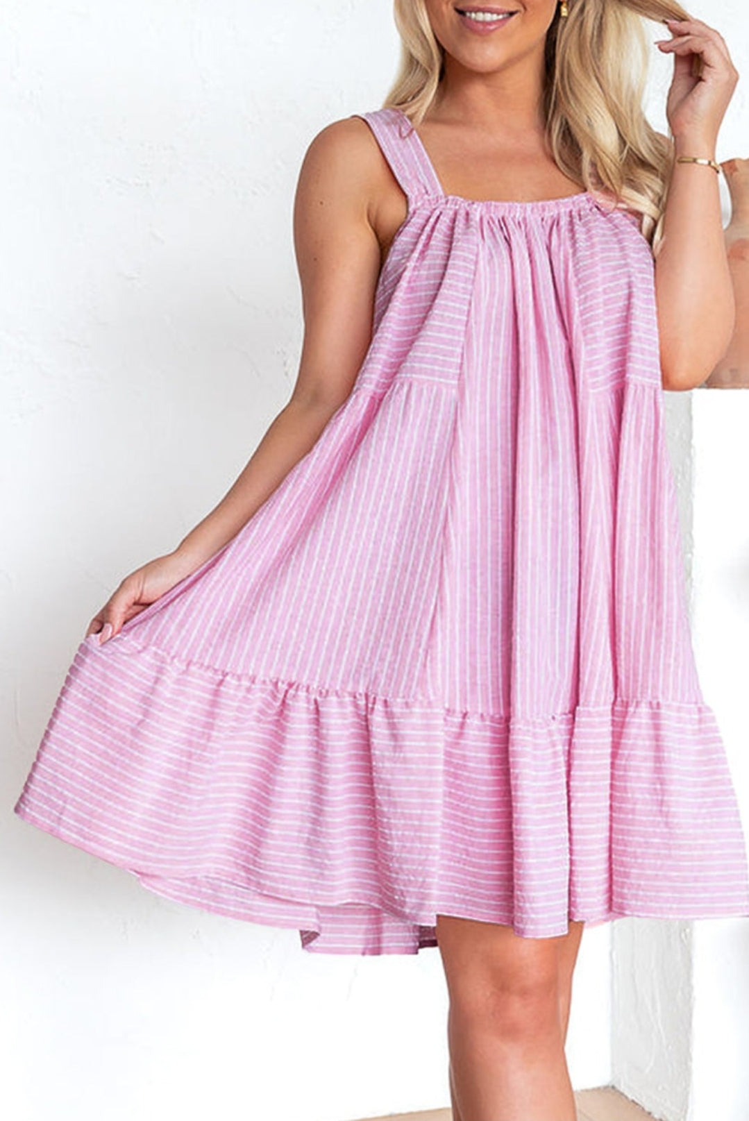 Pink stripe dress