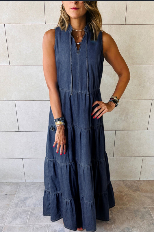 Denim maxi dress