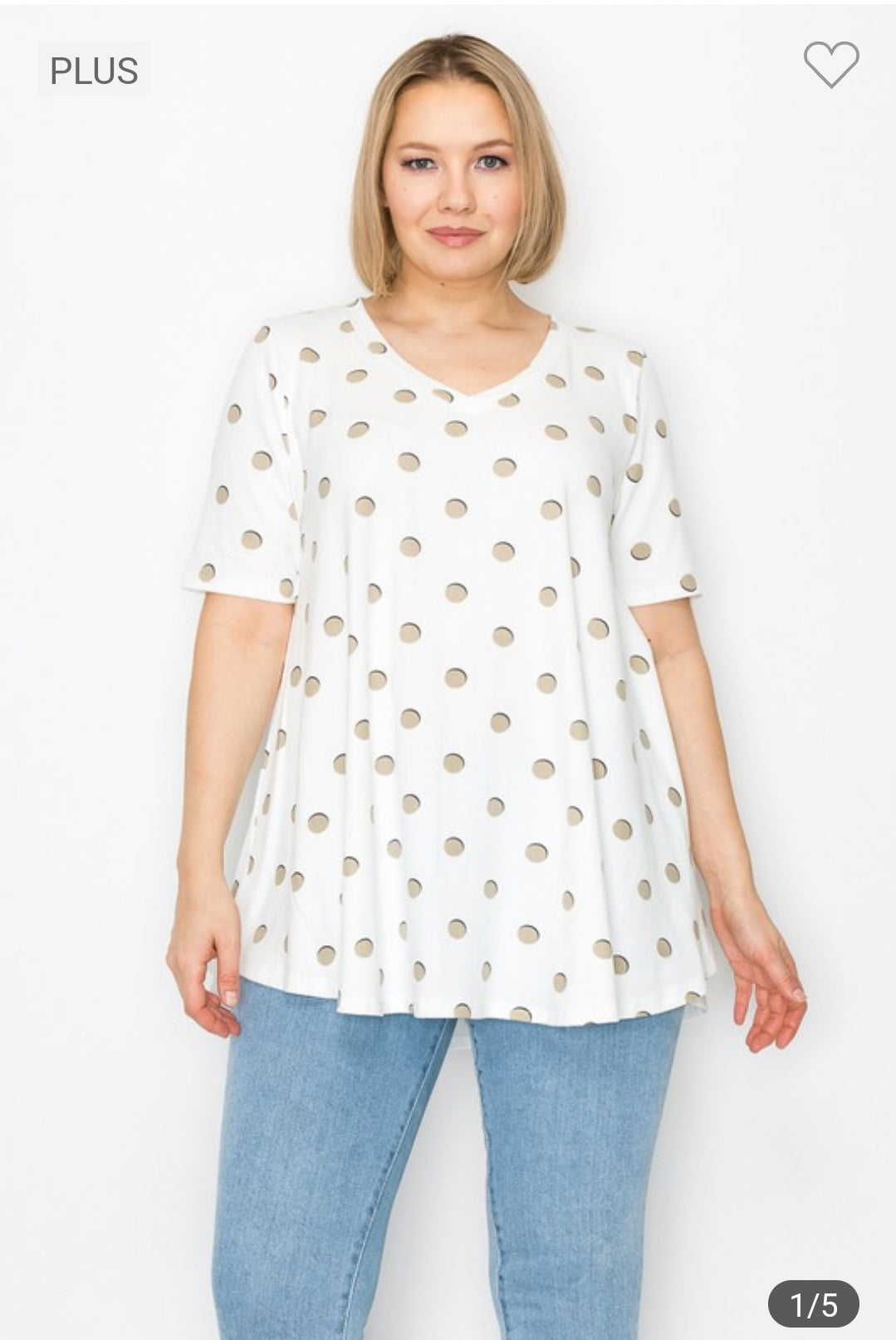 Polka dots plus size blouse