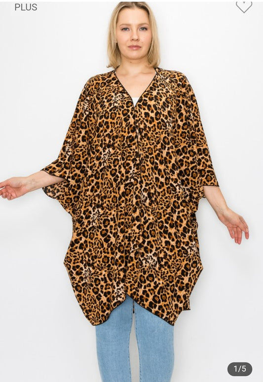 Leopard print kimono