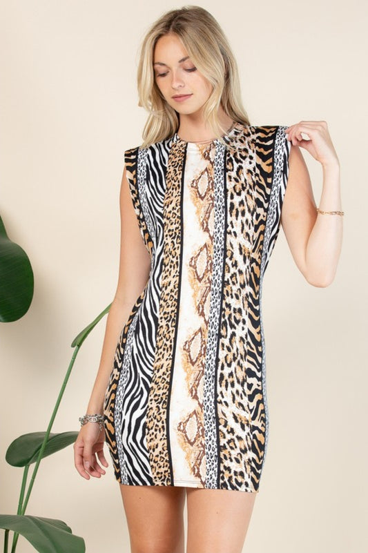 Animal print mini dress