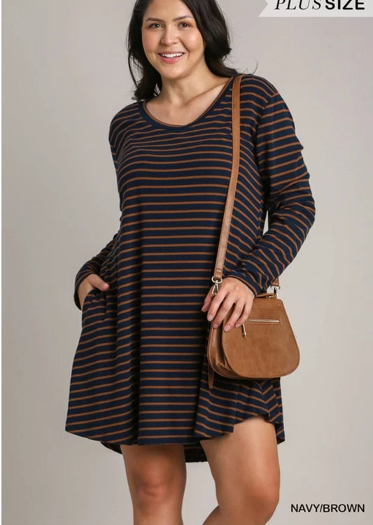 Plus Long sleeves casual dress