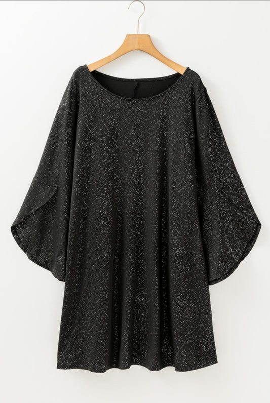 Plus size glitter mettalic dress