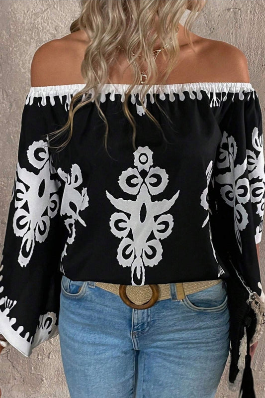 Black off shoulder blouse