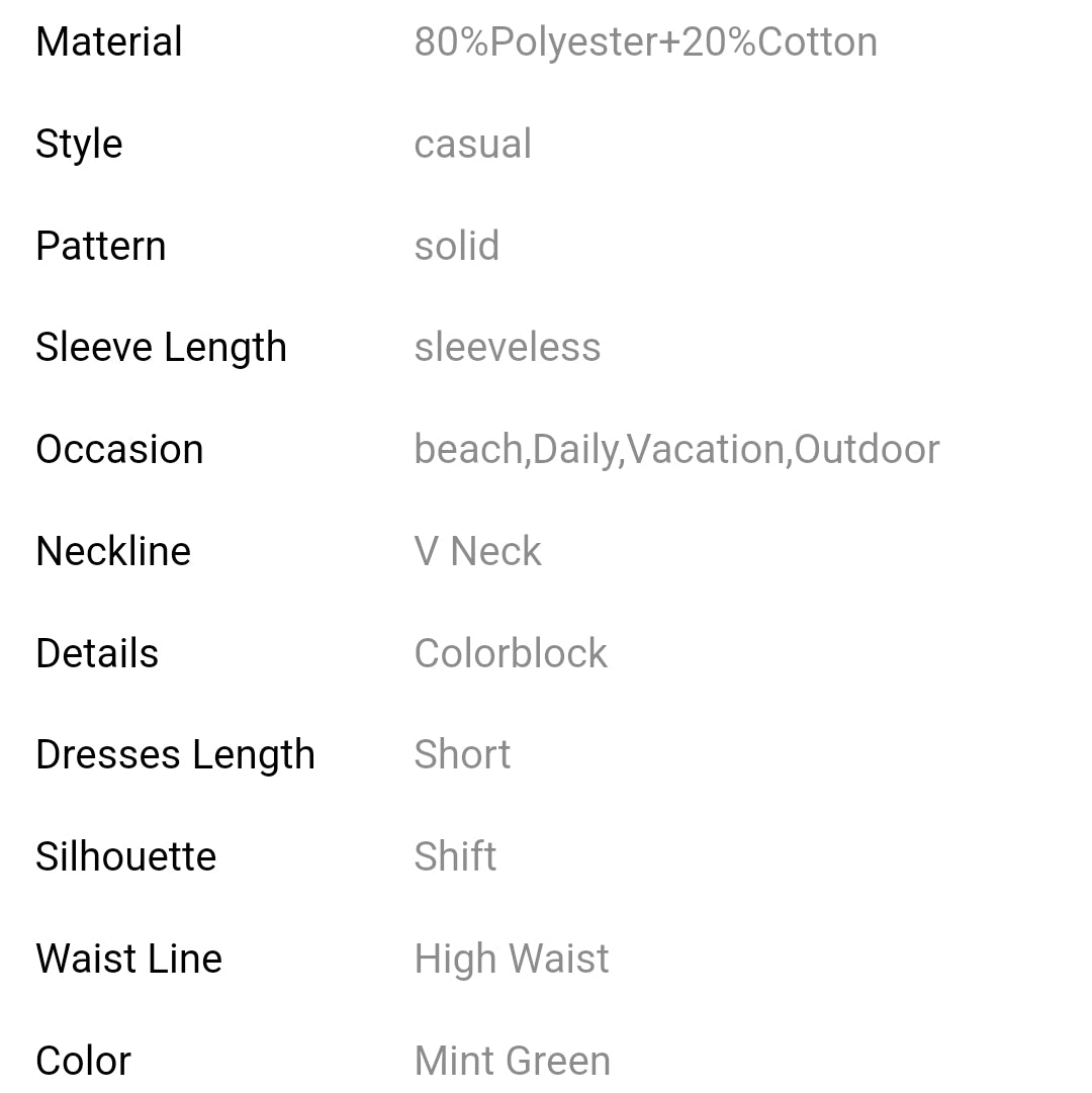 Mint green color contrast trim v neck mini dress