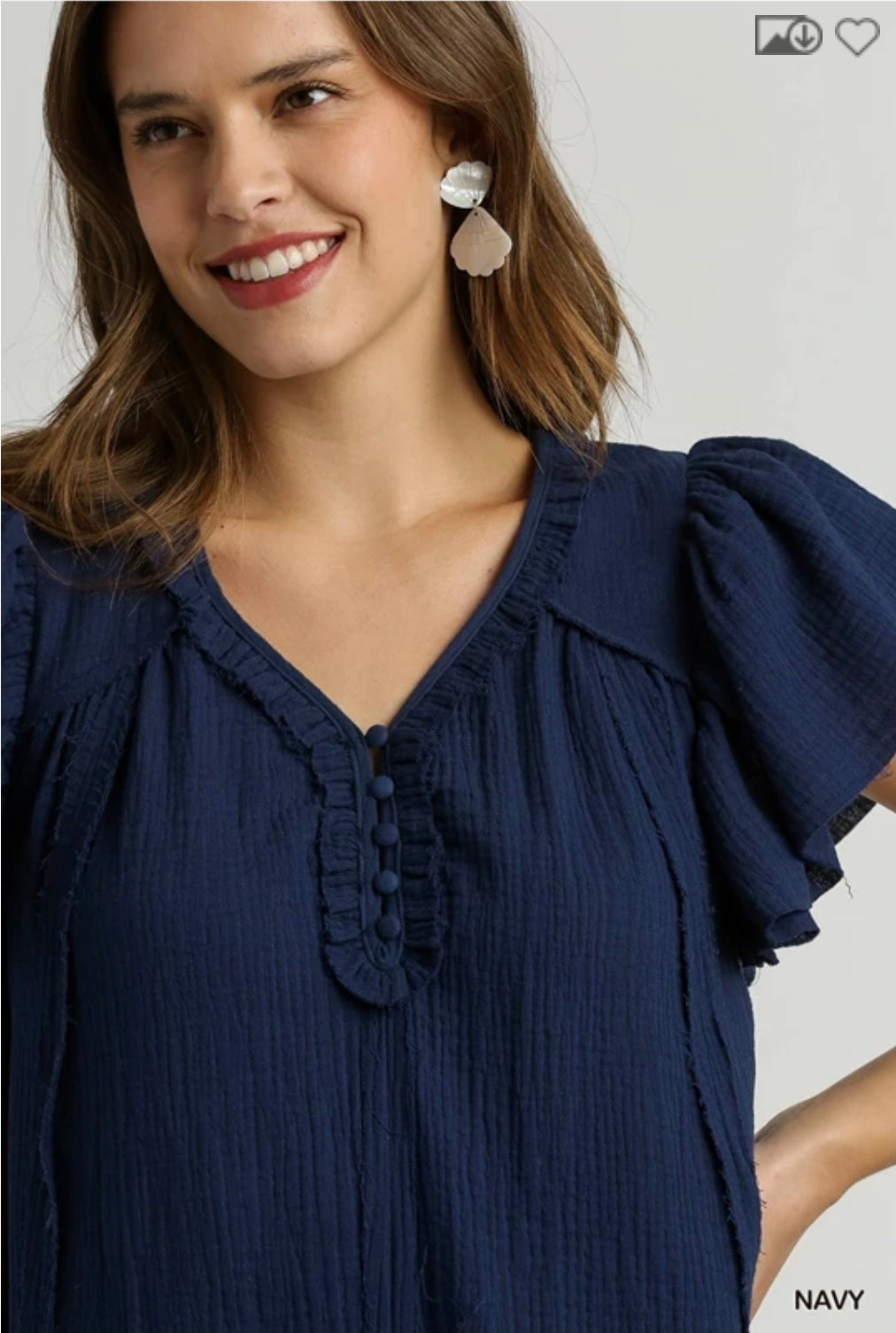A-line midi button v neck midi dress