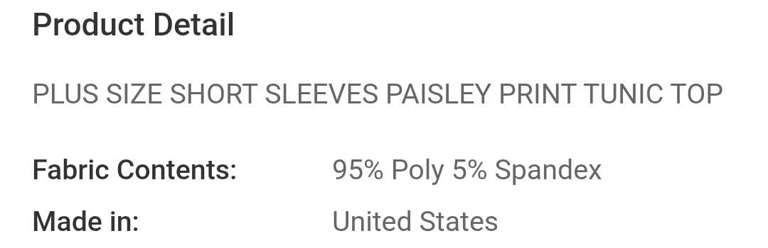Plus size short sleeves paisley print tunic top