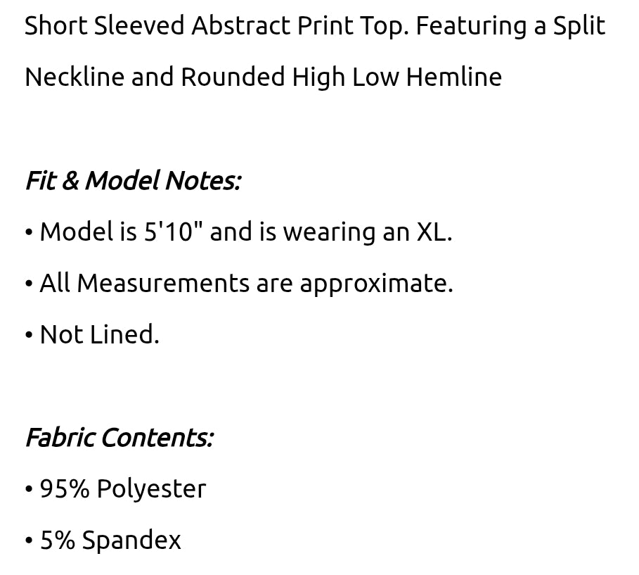 Short sleeve abstract print top