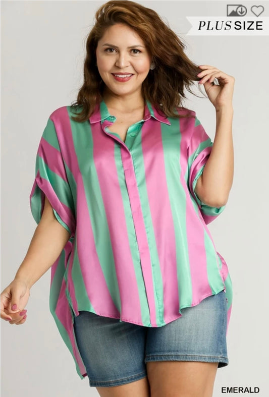 Striped oversized high low top