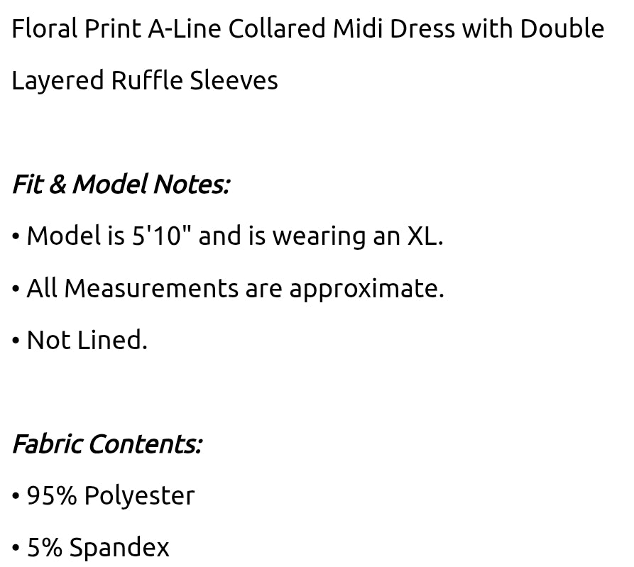 Floral print A line collared midi dress