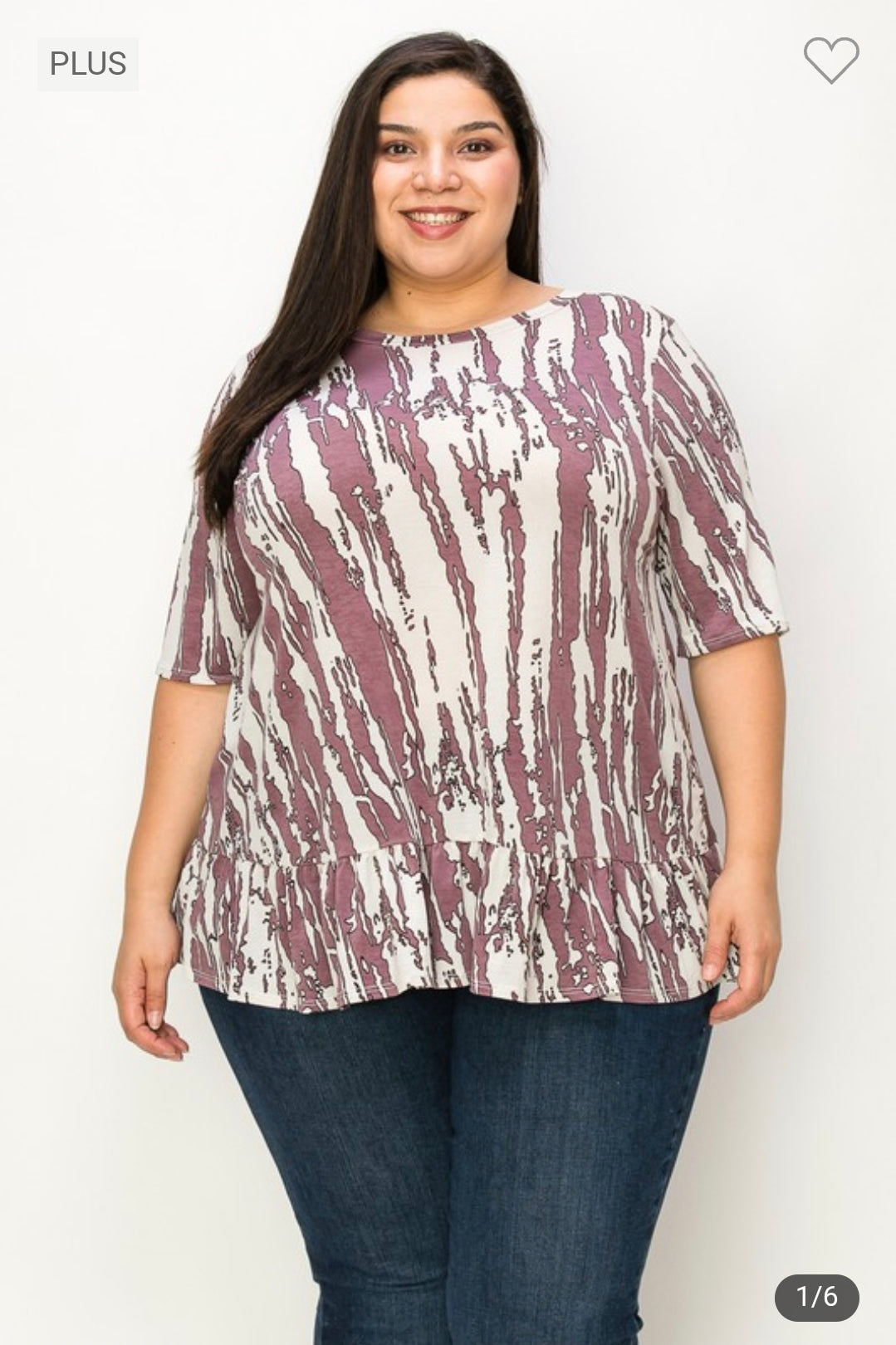 Plus size tie dye print tunic top
