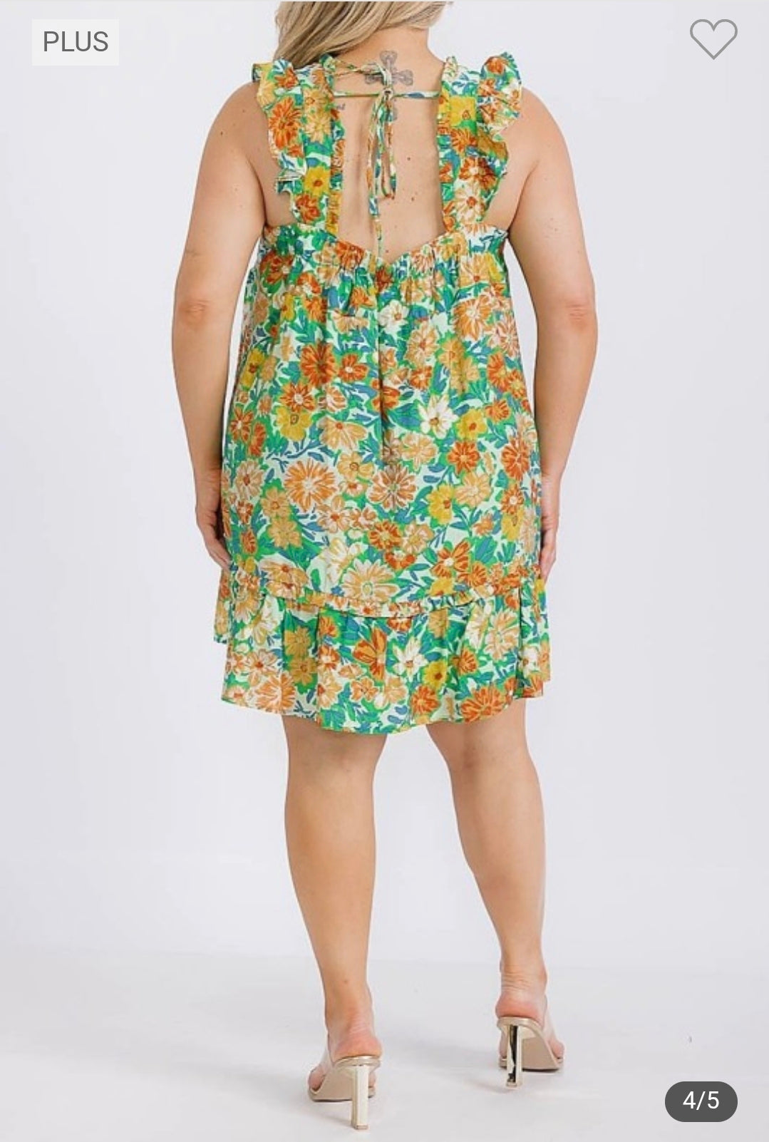 Floral printpocket front tunic mini dress plus