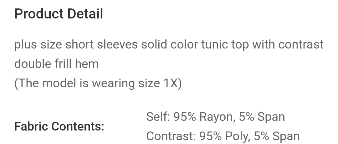 Plus size tunic top