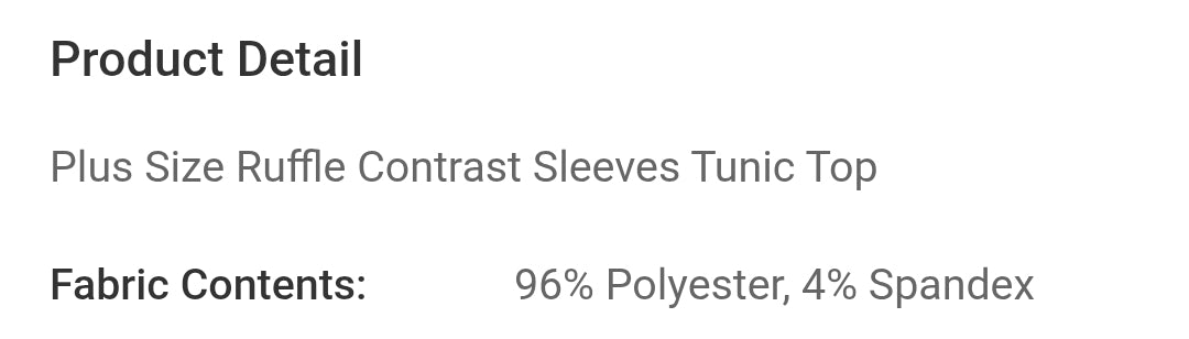 Plus size ruffle sleeves tunic top